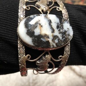 🖤White Buffalo Turquoise Sterling Silver Cuff